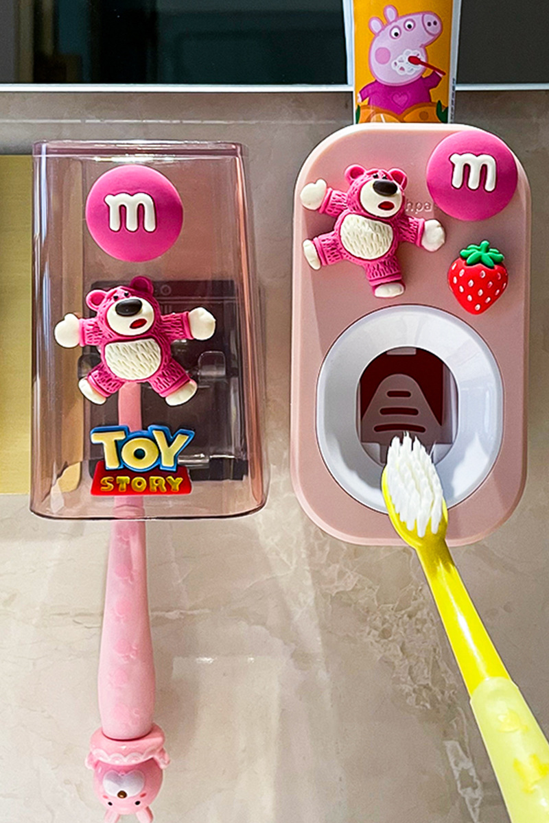 Children squeeze toothpaste artifact toothbrush toothpaste rack mouthwash Cup cartoon cute squeezer suit