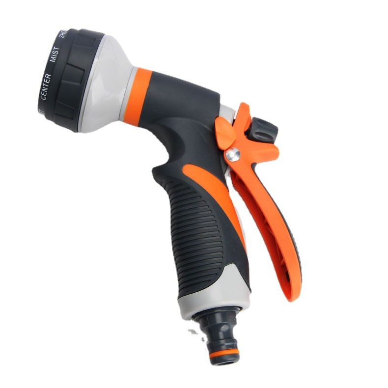 Factory direct supply rear trigger plastic eight-function pacifier type car wash water gun household watering cleaning shower nozzle