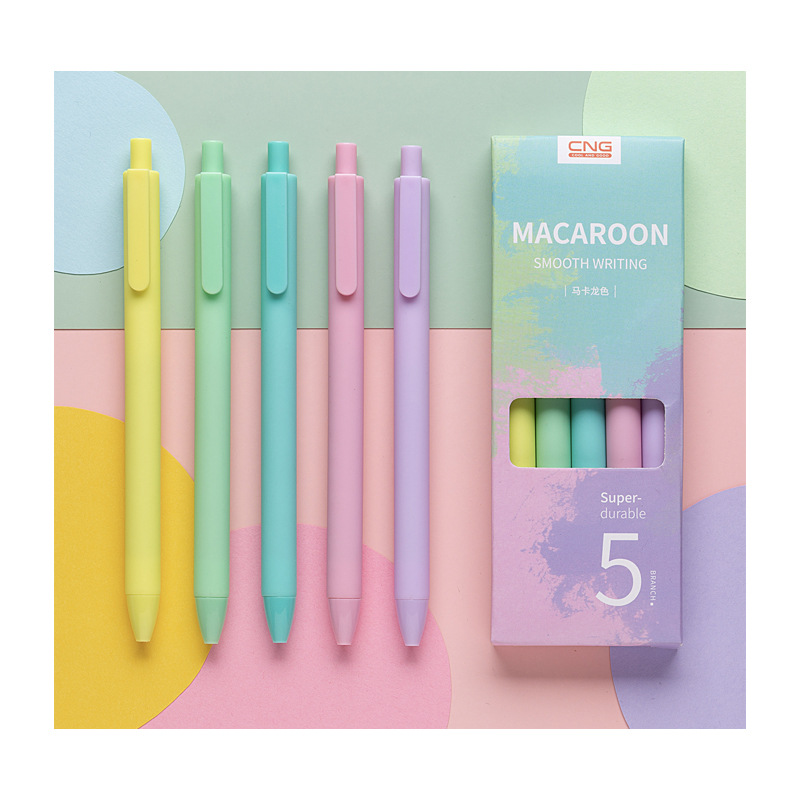 CNG Creative Student Stationery Macaron Candy Color Press Gel Pen Advertising Pen Signature Pen Custom Pen Lettering