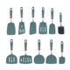 Dark Green Silicone Kitchenware Stainless Steel Handle Frying Shovel Leakage Shovel Kitchen Utensils Cooking Shovel Silicone Frying Pan Pot Shovel