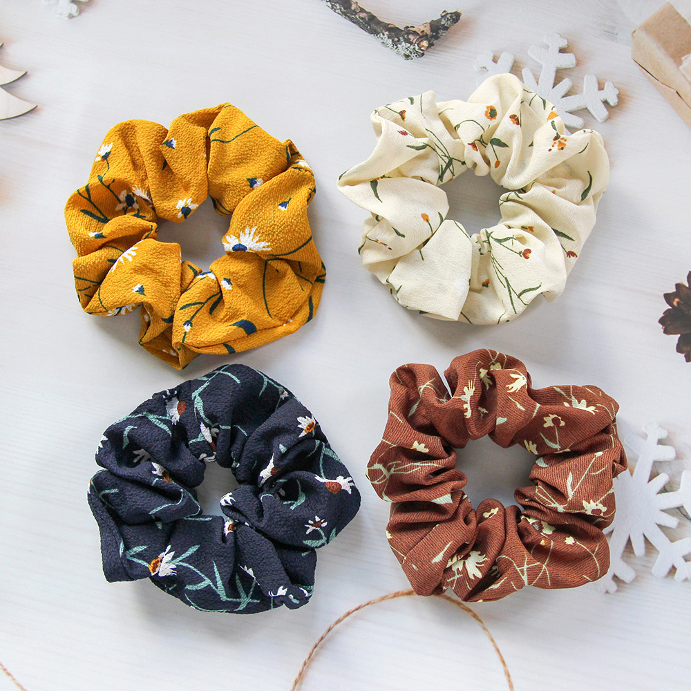 Cross-border e-commerce source Korean elegant female printed large intestine hair ring high elasticity adult children universal hair ring