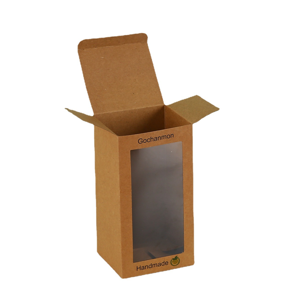 Kraft Paper Box Printing Cosmetics Tea Window Packaging Paper Box Square Simple Folding Paper Box Customized