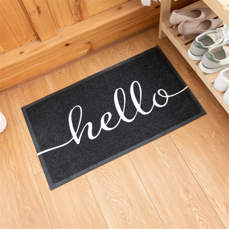 Amazon Factory Nordic Style Letter Entrance Door pvc Silk Ring Floor Mat Non-slip Floor Mat Door Rubbing Foot Mat