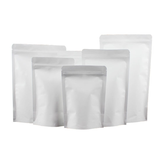 White Kraft Paper Inner Aluminized Bag Self-sealing Kraft Paper Bag Tea Packaging Bag Self-standing Food Bag Snack Sealed Bag