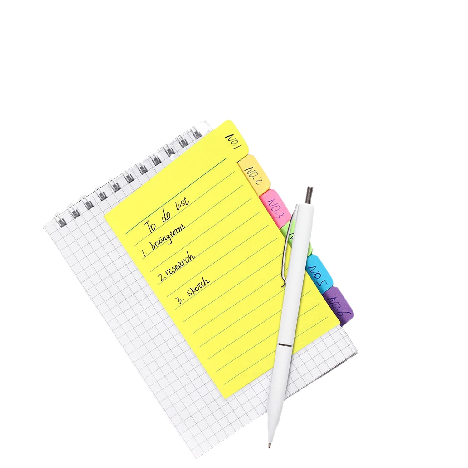 Notes can be torn paper daily t notepad simple horizontal line paper six-color notes for students meeting minutes