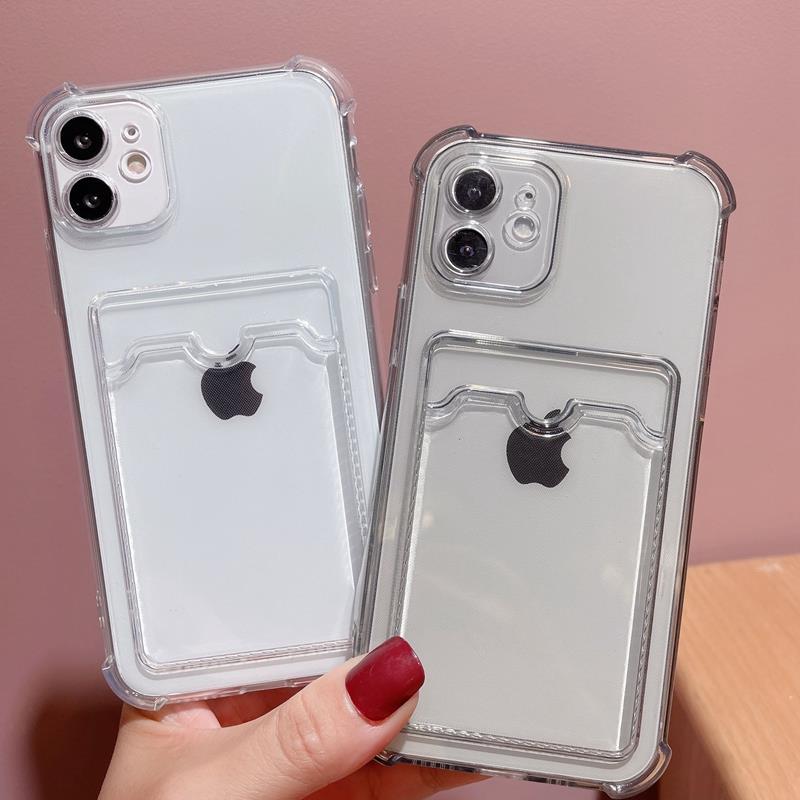 Insert card for Japanese and Korean photos, suitable for Apple 15 mobile phone case, transparent iphone 12 promax soft 14 card holder 13
