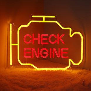 Cross-border Amazon led neon light Check Engine Engine pattern personalized wall luminous decoration