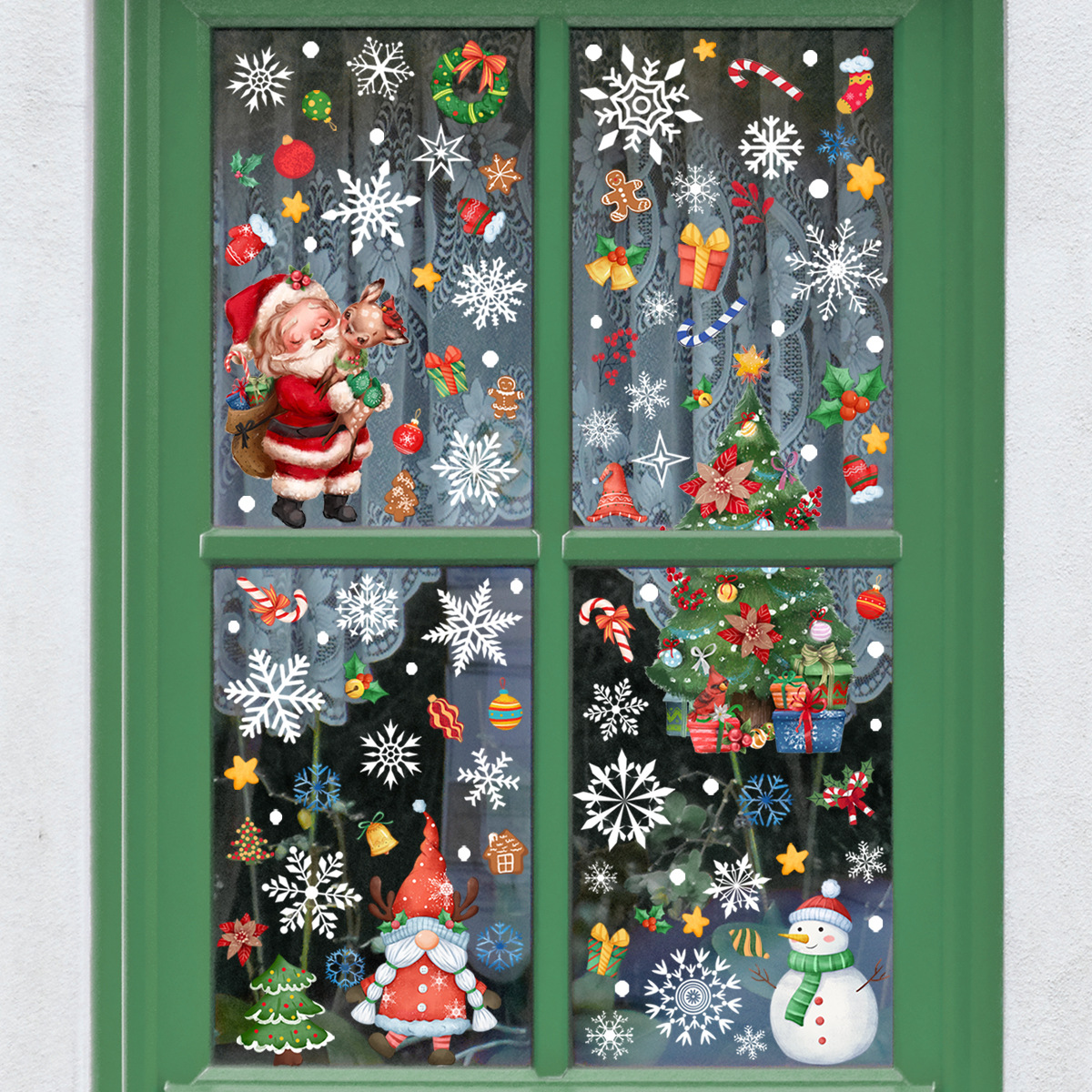 A variety of wall stickers snowflake Christmas tree Christmas wall stickers electrostatic Glass stickers windows double-sided visual home decoration wall stickers