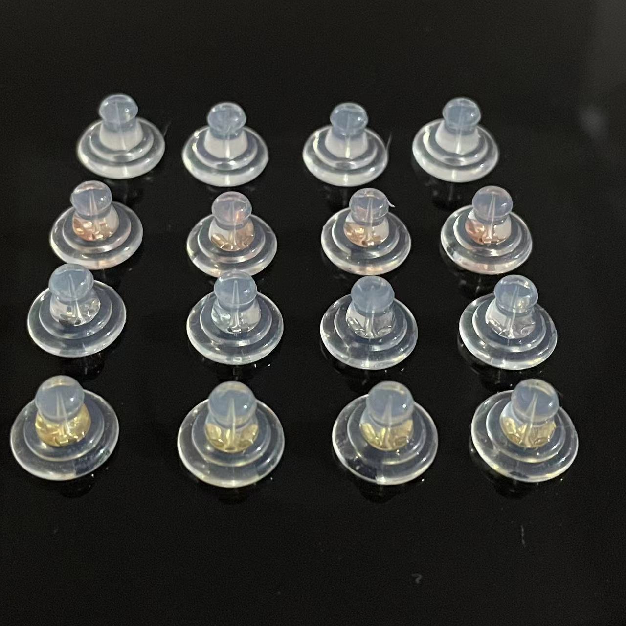 Silicone Ear Plug Anti-allergic Transparent Encapsulated UFO G18k Eco-friendly Earplugs diy Earrings Accessories Ear Cap Wholesale