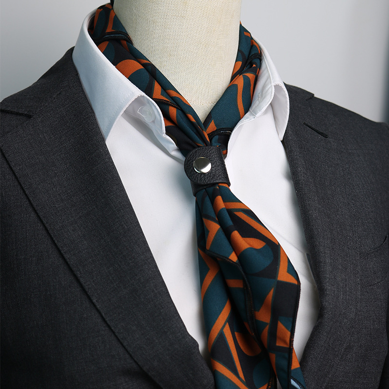 Men's Spring and Summer Square Scarf Retro Printed Suit Silk Scarf Women's Tie Hair Tape Small Scarf Korean Style Japanese Style Thin Scarf