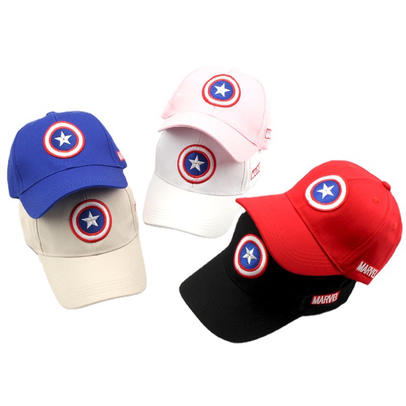 Летняя новая детская шляпа Captain America, однотонная сетчатая Кепка с утиным языком, бейсболка для мальчиков и девочек оптом F219
