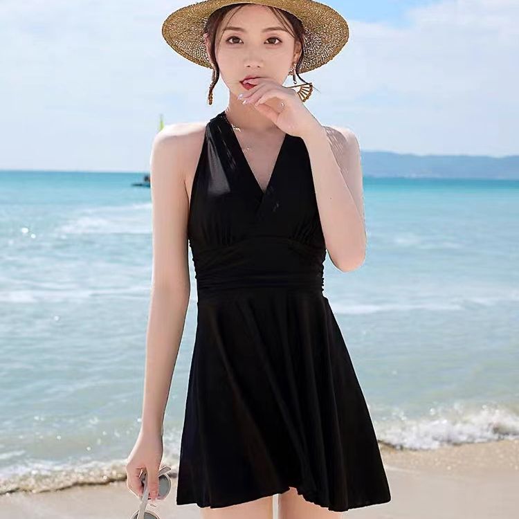 18J new beauty back series nylon swimsuit women's one-piece backless hot spring swimsuit seaside beach fashion Conservative swimming