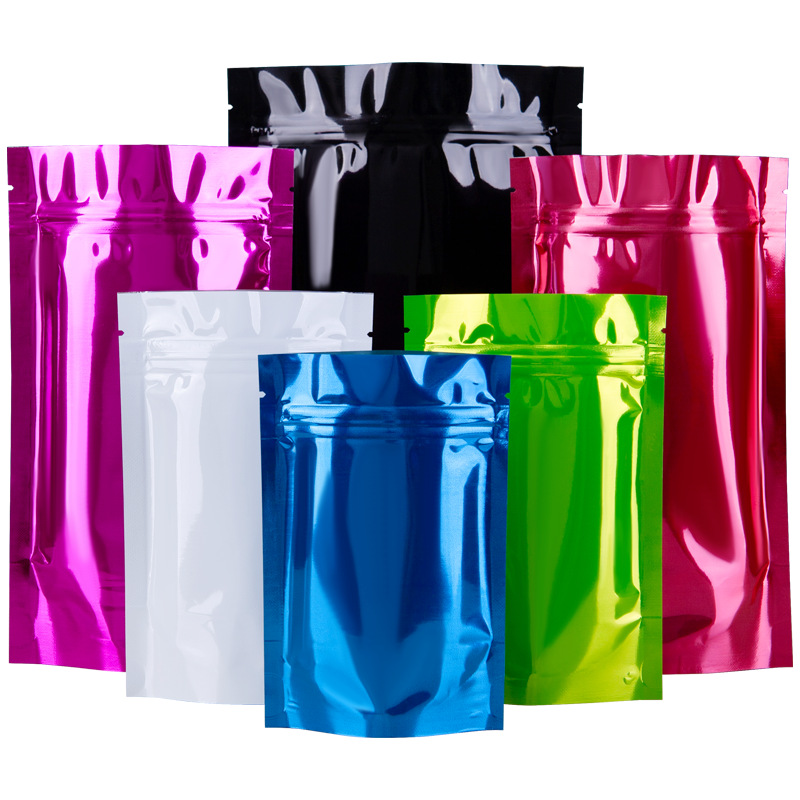 Colored aluminum foil bags, aluminum-plated self-sealing plastic bags, metal sealed bags, sample packaging, tea bag packaging wholesale