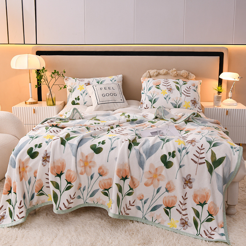 Winter milk velvet flannel blanket single double velvet blanket sheets nap air conditioning blanket activity gift wholesale