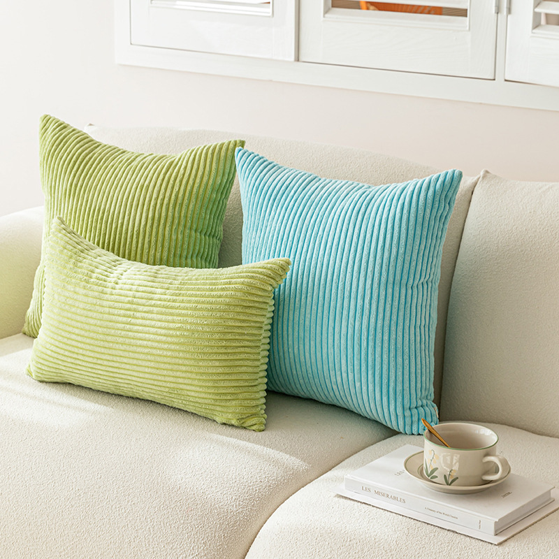 Nordic Light luxury style home hotel solid color straight striped pillow cushion cover classic all-match pillow case without core