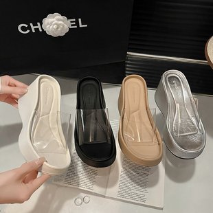 2024 Summer Open Toe Foreign Trade Casual Shoes Thick Sole Women Sandals and Slippers Cross-border Beach Shoes
