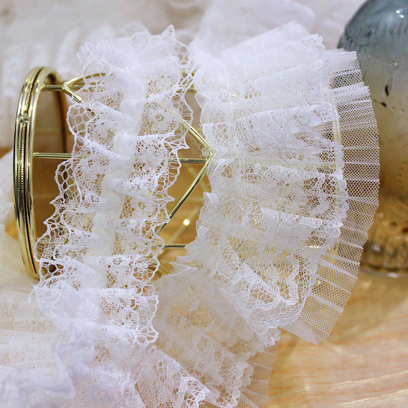 Pleated Lace Organ Ear Lilita Lace Folded Tutu Dress Accessories Double-Layer Three-Dimensional Bounce