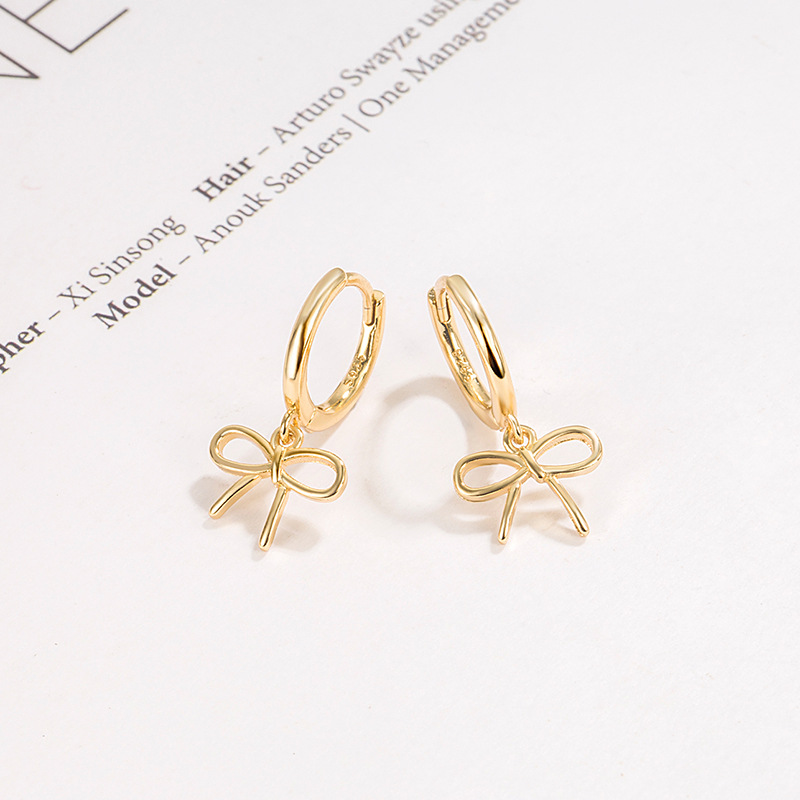 Earring earrings hollow bow earrings female niche design temperament earrings earrings 2022 new trend