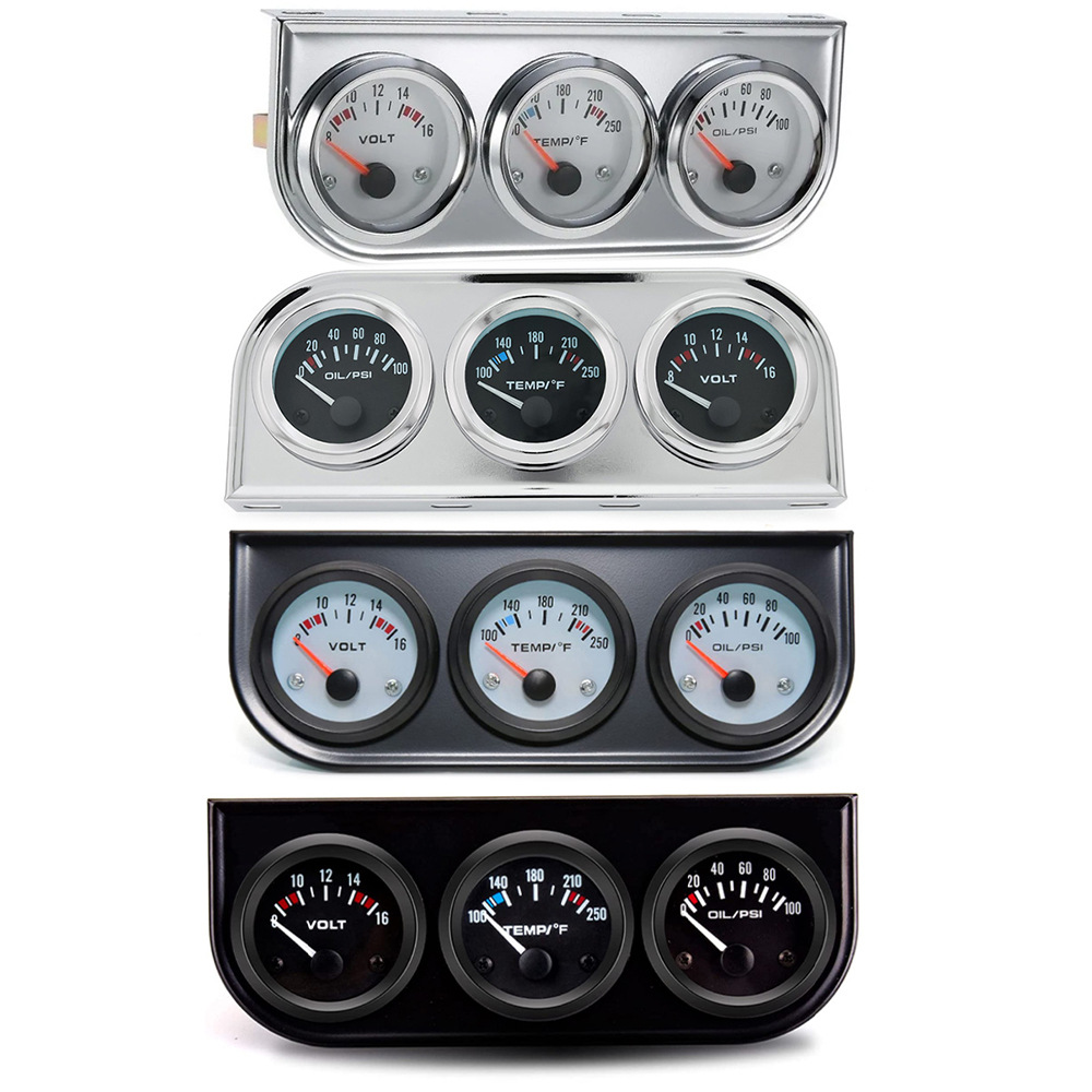 Car meter modified car meter black triple water temperature Fahrenheit oil pressure psi voltmeter