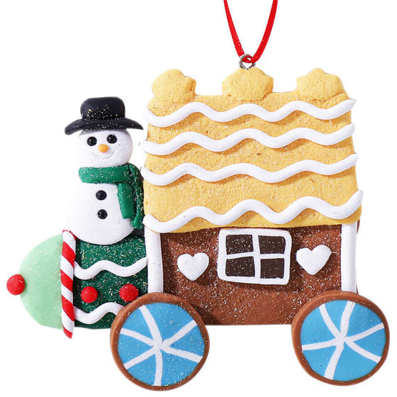 Cross-border new Christmas tree ornaments car a variety of manufacturers selling Christmas soft clay scene layout pendants