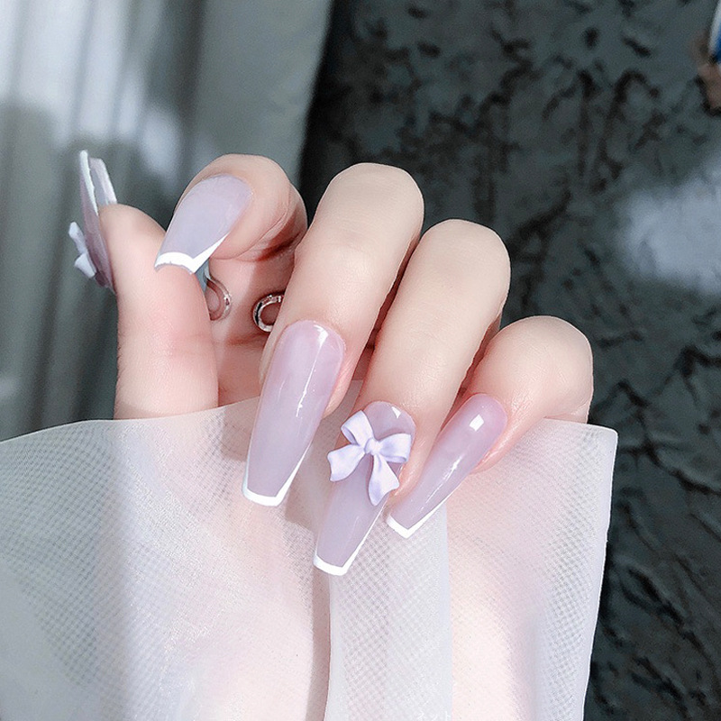 Nail jewelry bow three-dimensional simple frosted resin little fairy nail decorations