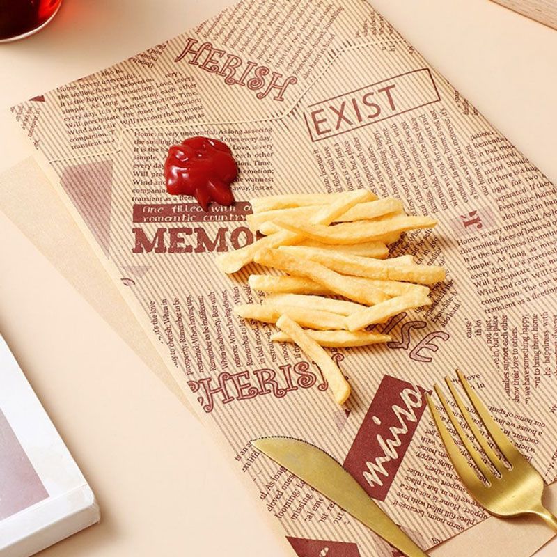 Sandwich wrapping paper oil-absorbing American oil-proof paper Hamburger paper tray bread plate pad paper Bento roll can be cut for home