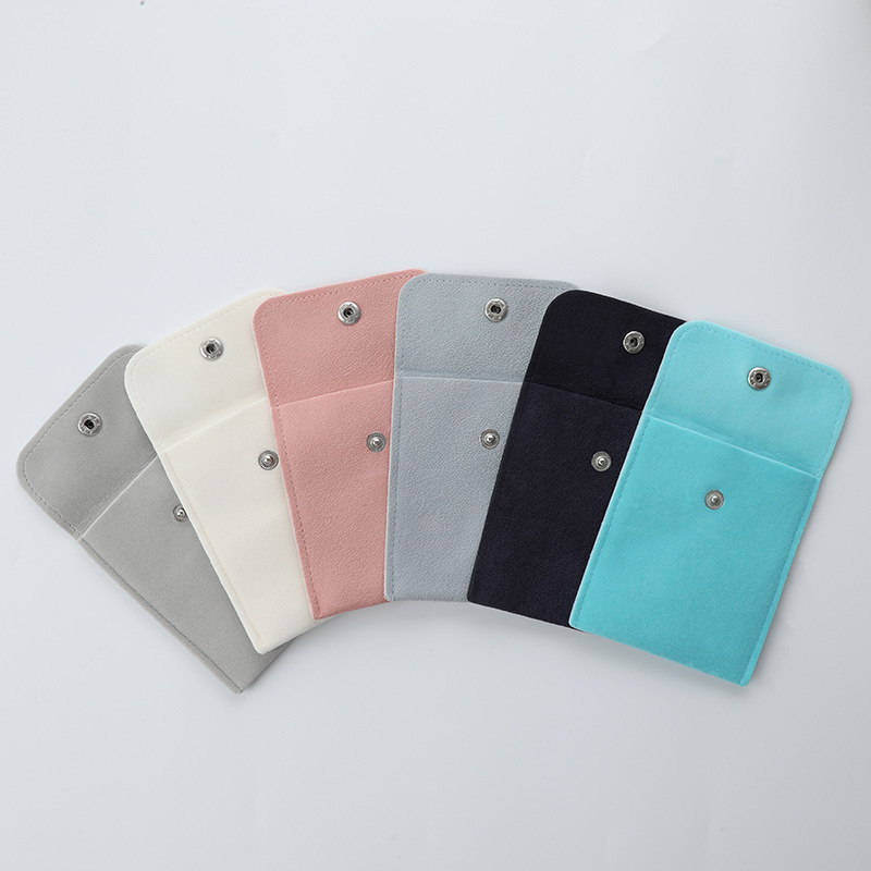 Thickened double-sided velvet snap button velvet bag anti-oxidation jewelry bag jewelry storage bag jewelry bag wholesale
