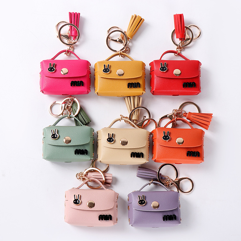 Internet Celebrity Imitation Leather Headphone Storage Bag Three Generation Bluetooth Headphone Set Apple Wireless Bluetooth Headset Keychain Bag