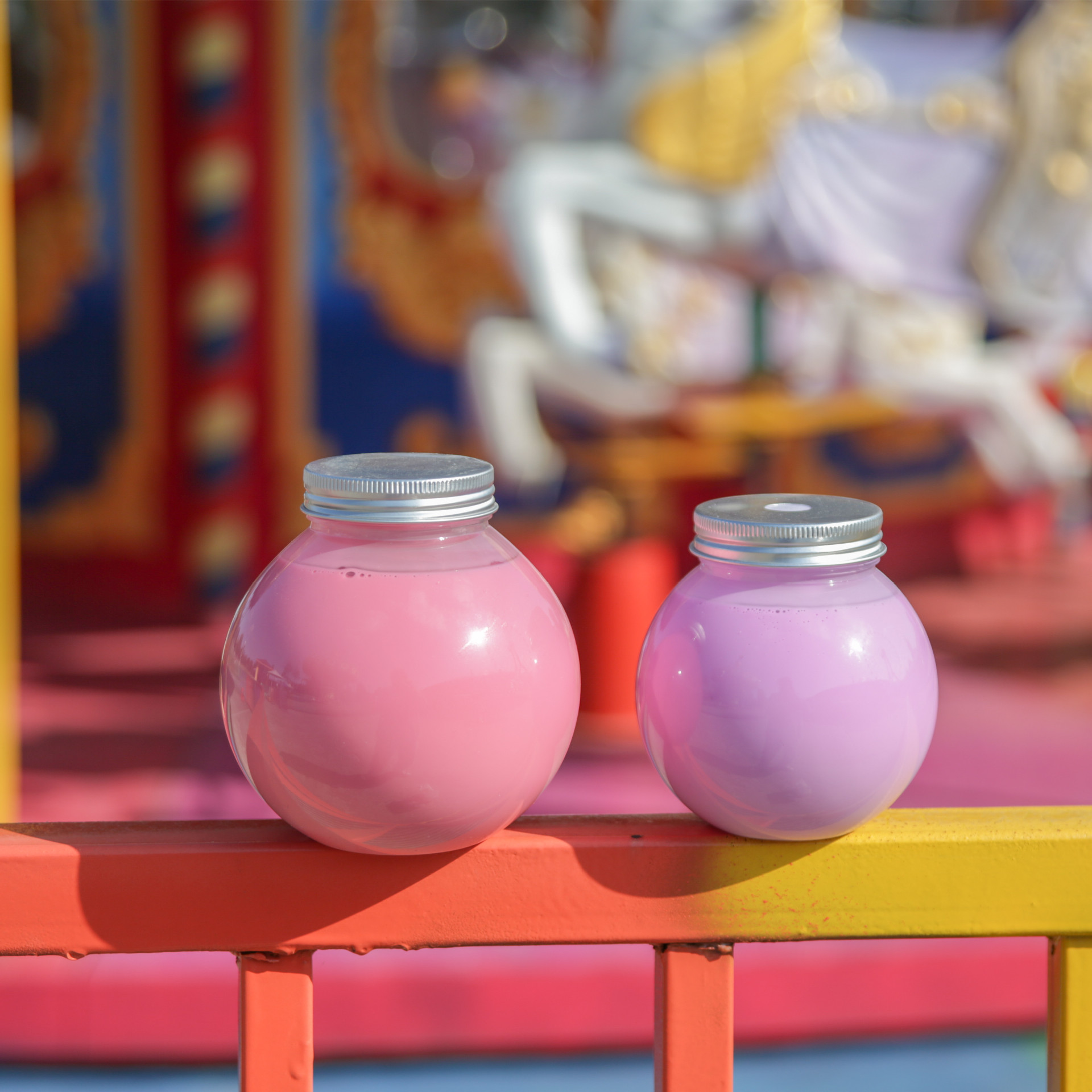 Ball milk tea cup disposable transparent PET plastic beverage bottle with lid 500ml commercial net red takeaway