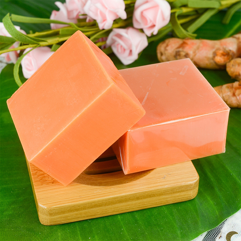 Turmeric Soap Essential Oil Handmade Soap Hot Sale Cleansing Bath Turmeric Soap Chinese English Ginger Small Batch Wholesale Soap