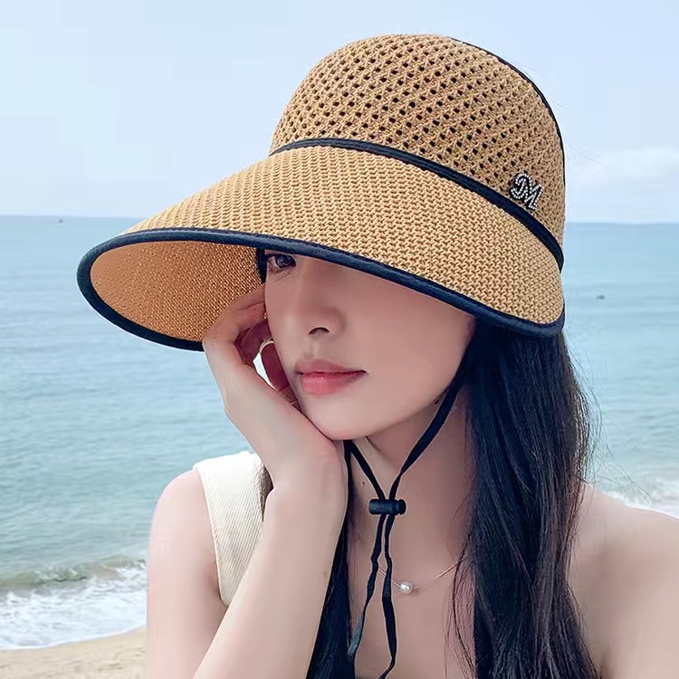 Summer Middle-aged and Elderly People's Hat All-match Mother's Sun Hat Face-covering Sunscreen Breathable Thin Large Eave Empty Sun Hat