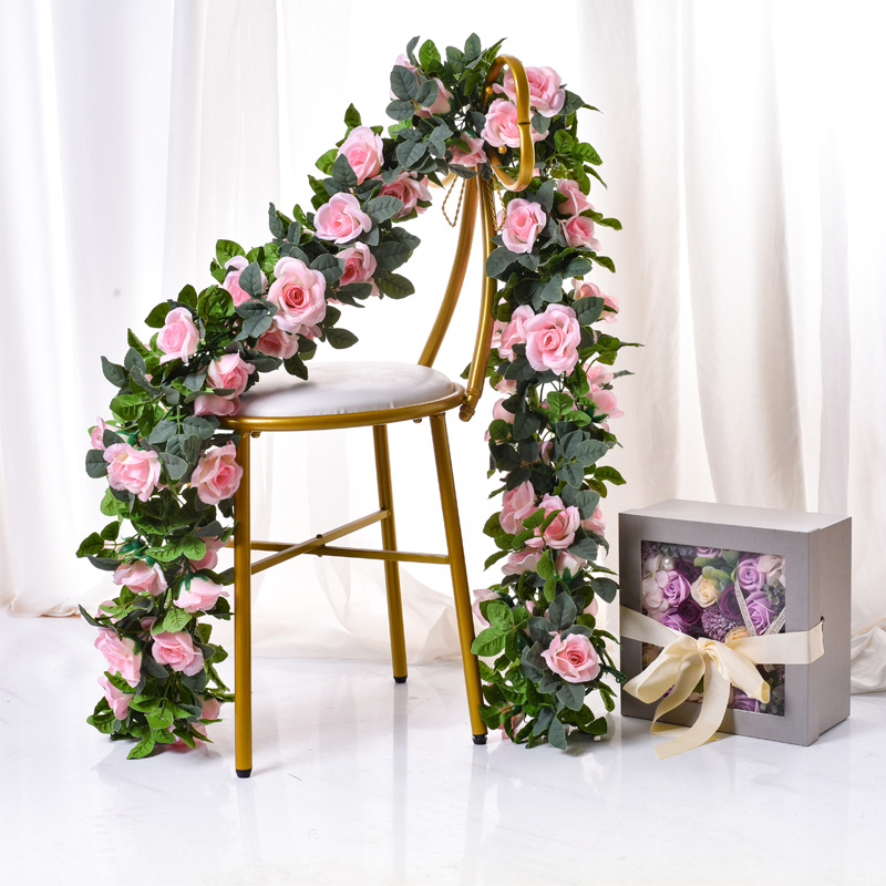 16 rose vine artificial flower Vine air conditioning water pipe home decoration fake rose vine
