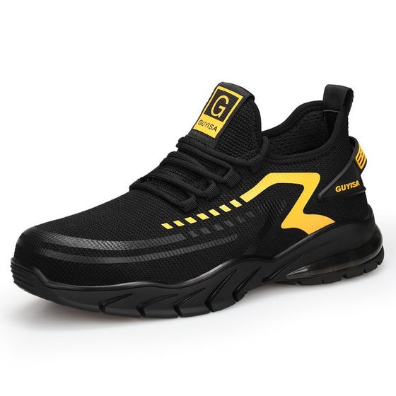2025 New Work Shoes Men's Odor-proof Summer Breathable Safety Shoes Wear-resistant Steel Toe Anti-smashing and Puncture-resistant Labor Protection Shoes