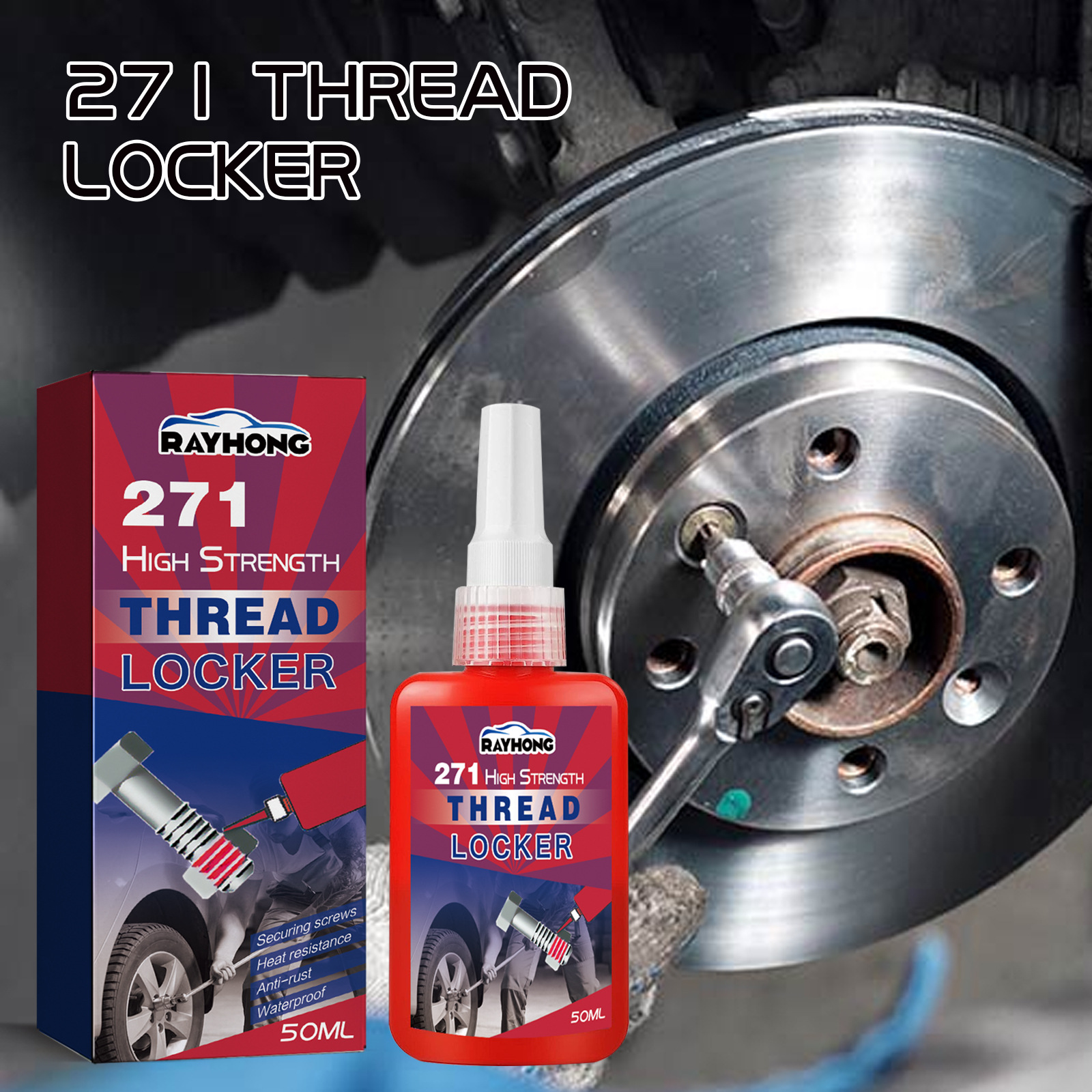 Rayhong 271 thread locking agent removable metal anti-loose glue sealant medium viscosity anaerobic glue