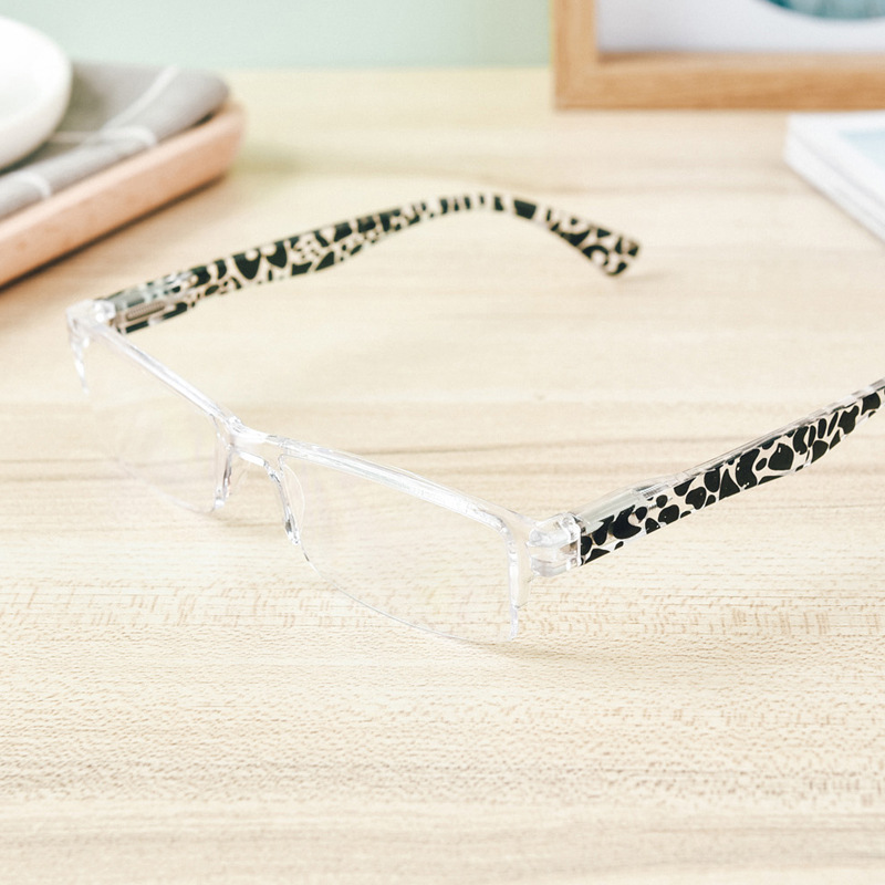 Spring Leg All-in-One Presbyopia Glasses Flower Leg Presbyopia Glasses Retro Men's and Women's Small Frame Presbyopia Portable Clear Old People's Mirror