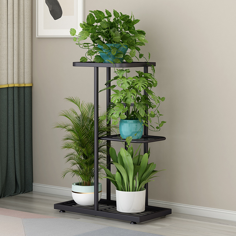 Solno Indoor and Outdoor Simple Multi-layer Iron Floor-standing Green Rose Storage Shelf Living Room Balcony Flower Pot Flower Rack