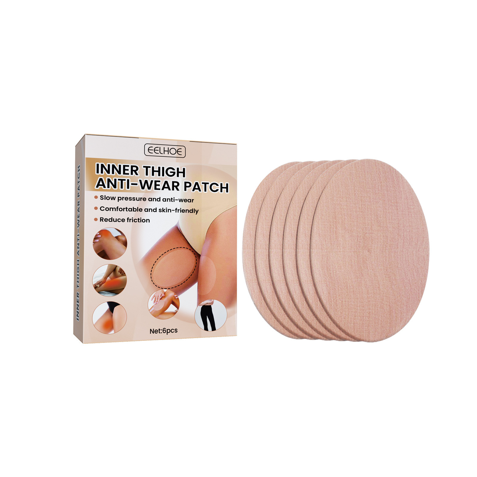 EELHOE thigh anti-wear stickers invisible seamless anti-friction high elastic thigh inner calf anti-wear casual stickers