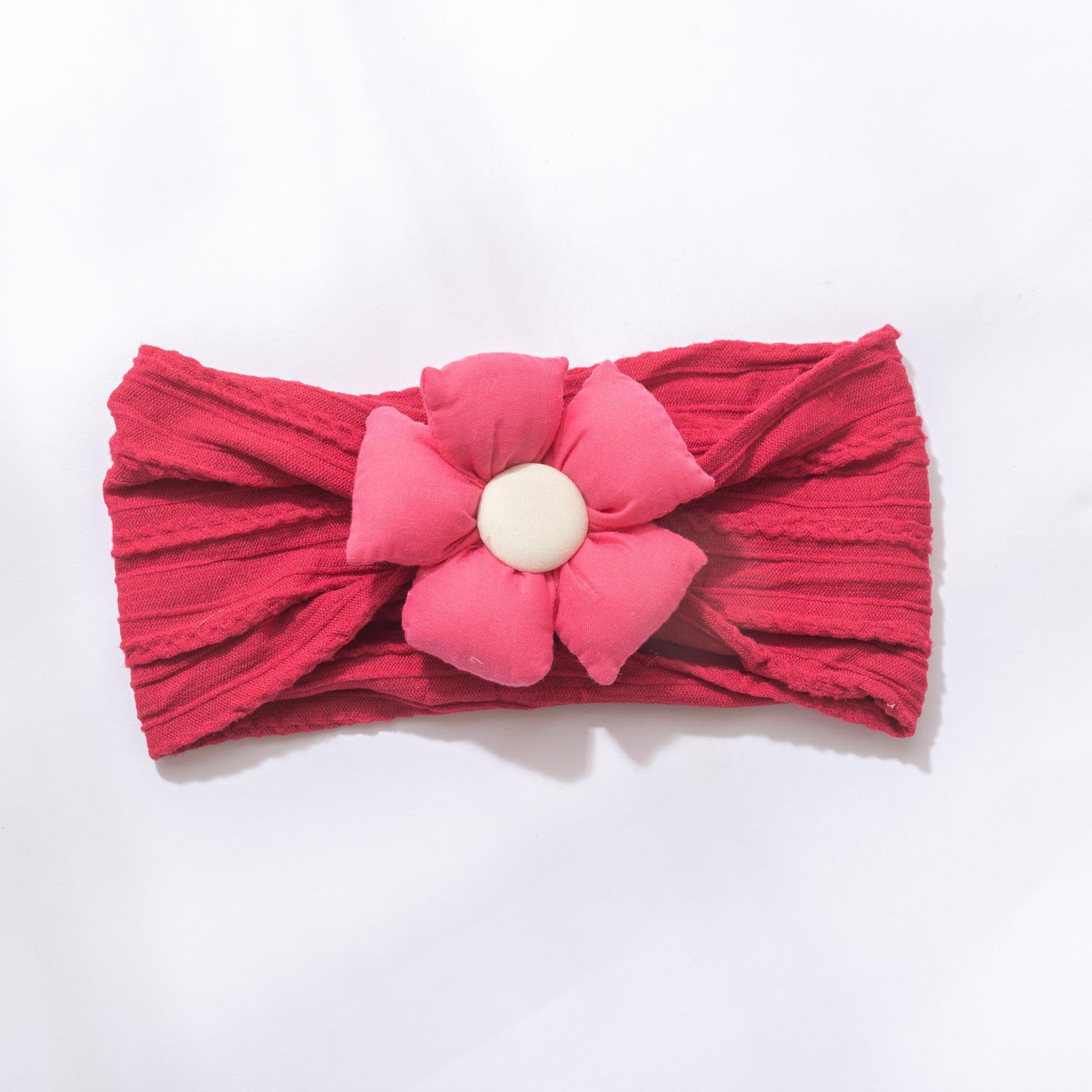 Baby Hair Band Protecting Fontanelle Pure Cotton Headband Flowers Newborn Baby Girl's Hair Wool Hat Hair Accessories