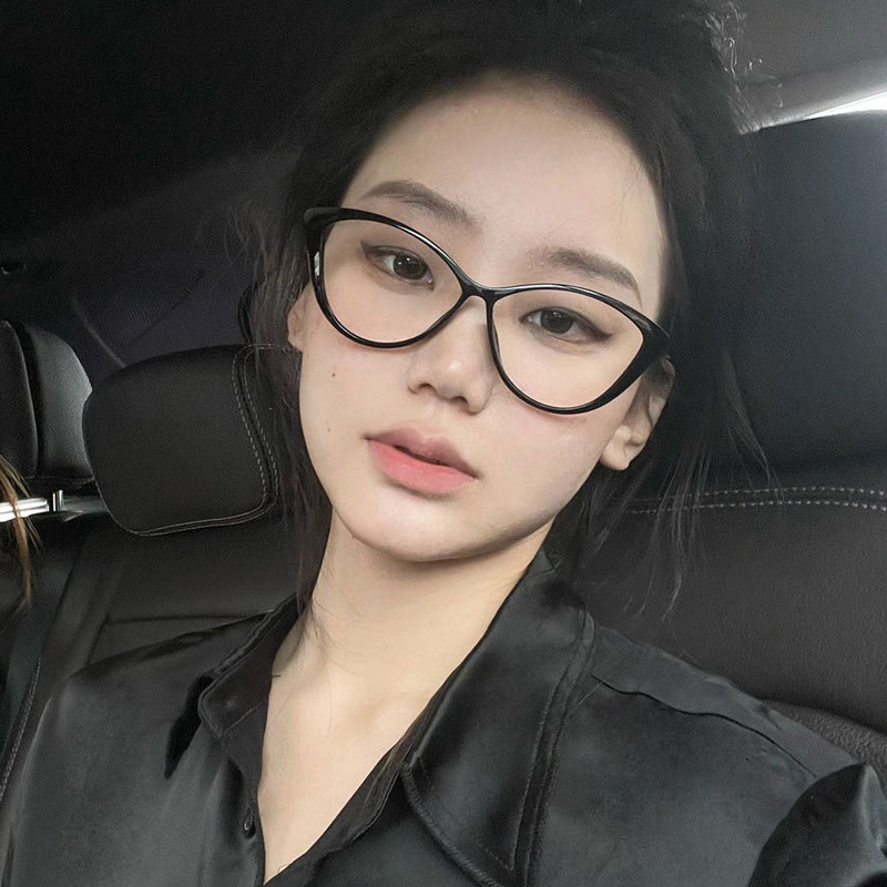 Retro Cat's Eye Myopia Glasses Women's Polygonal Glasses Frame plain Glasses Frame Men's Anti-Blue Light Glasses Frame