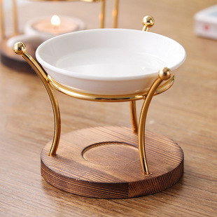 Patented new product Wood bottom iron art aromatherapy stove essential oil lamp candle lamp stove aromatherapy machine cross-border Amazon foreign trade