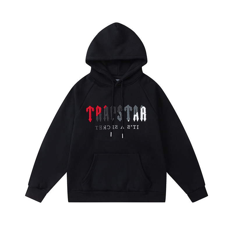 thumbnail for Trapstar set letter casual ordinary youth cotton red black towel embroidered sweatshirt sweatshirt sweatpants