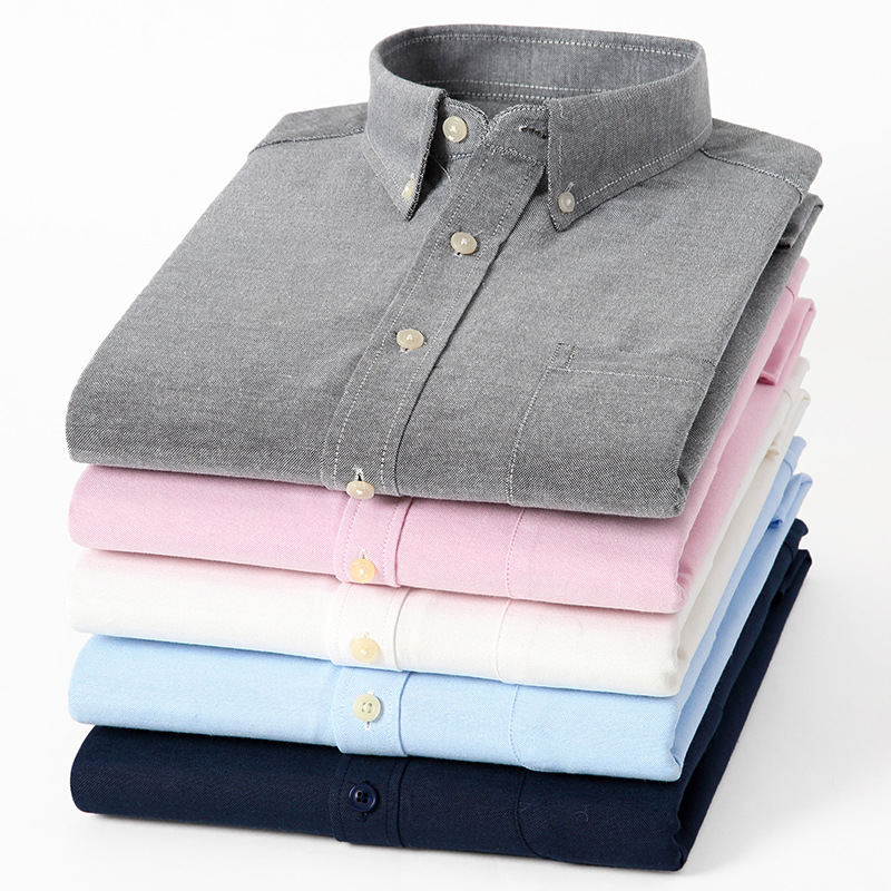 [Hot Selling] Youth Oxford Long Sleeve Shirt Loose Comfortable Casual Men's Artistic Breathable Shirt Plus LOGO