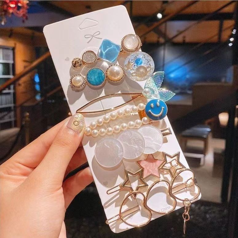 Nouvelle épingle à cheveux en perles de strass, petite frange fraîche, clip latéral, accessoires pour cheveux, couvre-chef pour femmes célèbres sur Internet, épingle à cheveux cassée, bijoux_voghion.com