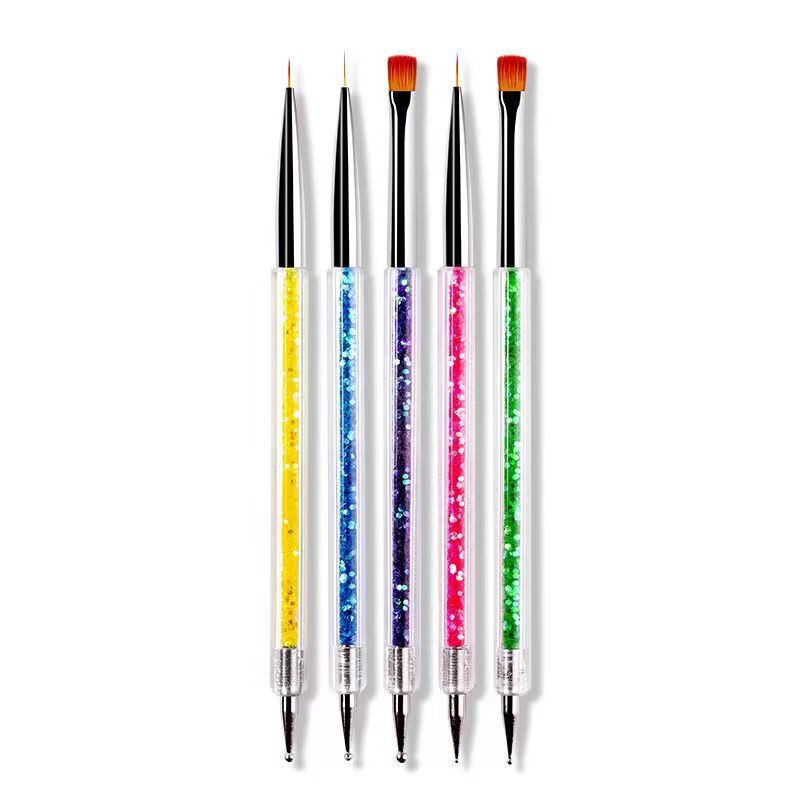 Five-piece onion powder sequin drill pen double-headed drill pen painting pen drawing pen phototherapy pen nail brush tool