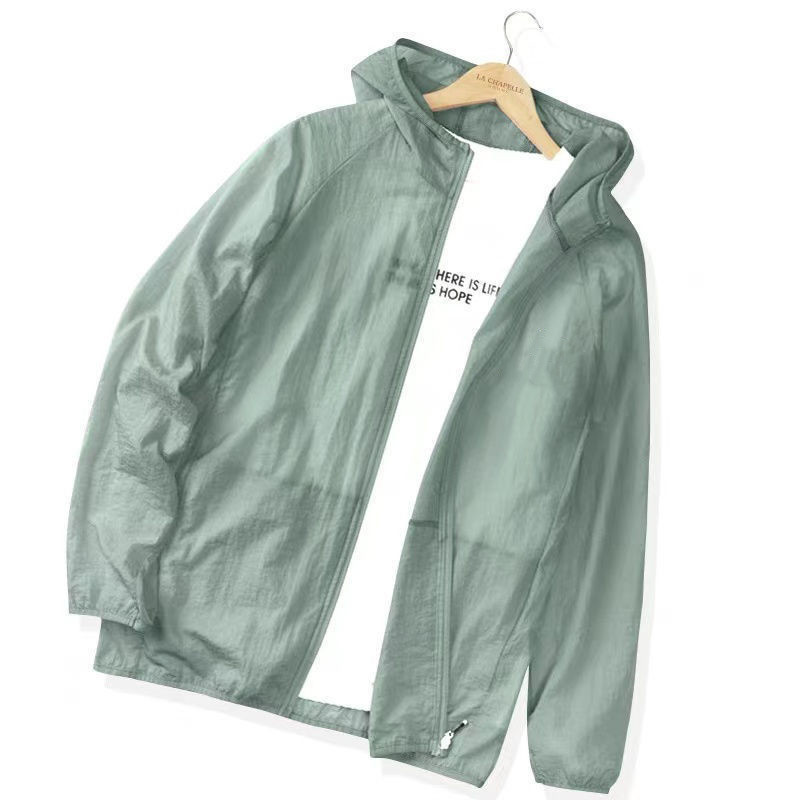 Summer New Lightweight Breathable Sun Protection Clothing Loose Sports Jacket Trendy Large Size Men's Fishing Clothing Hooded Sun Protection Clothing
