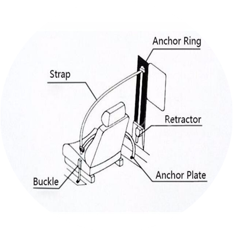 Automatic self-locking ordinary three-point car seat belt driver's seat auxiliary seat rear seat belt assembly