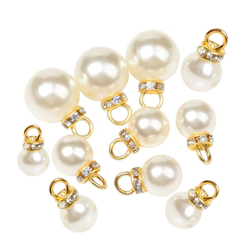 Bright Diamond candy box DIY accessories with hole creamy-white simulation plastic pearl pendant necklace pendant jewelry