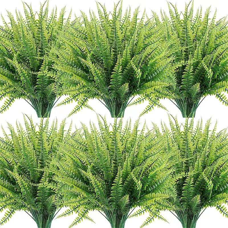 Amazon Cross-border Artificial Plant False Long Persian Leaf Plant Green Outdoor UV Protection False Plant Bundle Grass