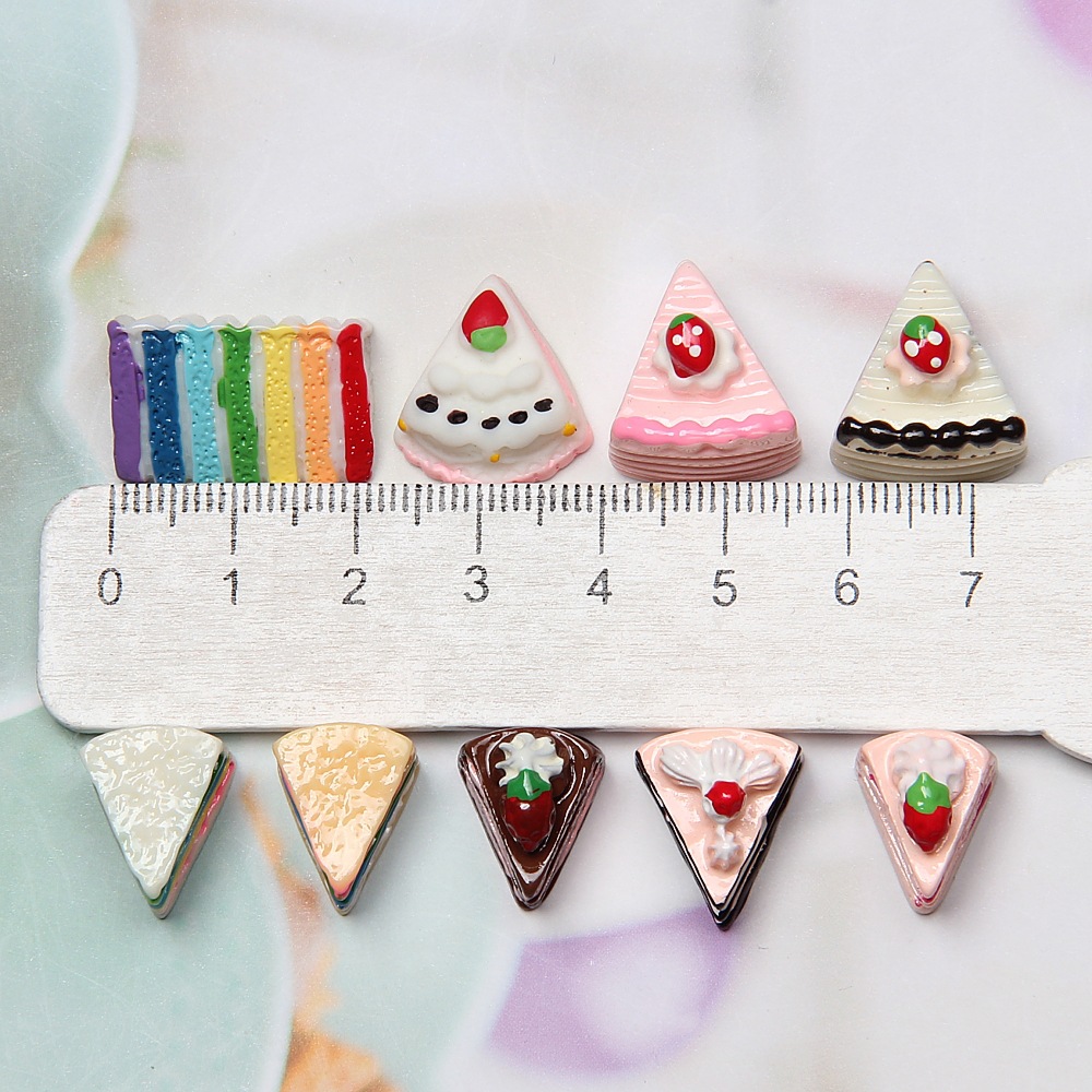 Resin Accessories Sandwich Cream Cake Triangle Rainbow Cake DIY Cream Phone Case Material
