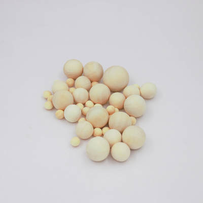 Factory wholesale raw wood color non-hole wooden beads round loose beads solid wooden ball jewelry accessories multi-Specification